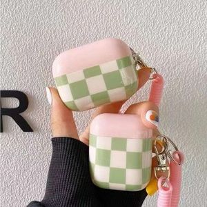 Brand new AirPods 3 case pink and green checkered